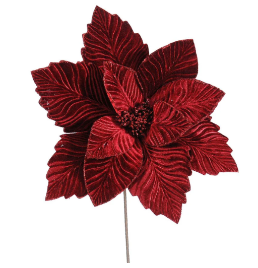 Burgundy Poinsettia Stem – 40×70cm