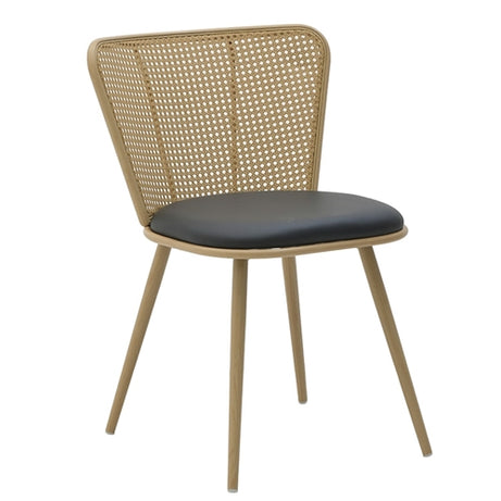 PU/RATTAN CHAIR BLACK/NATURAL