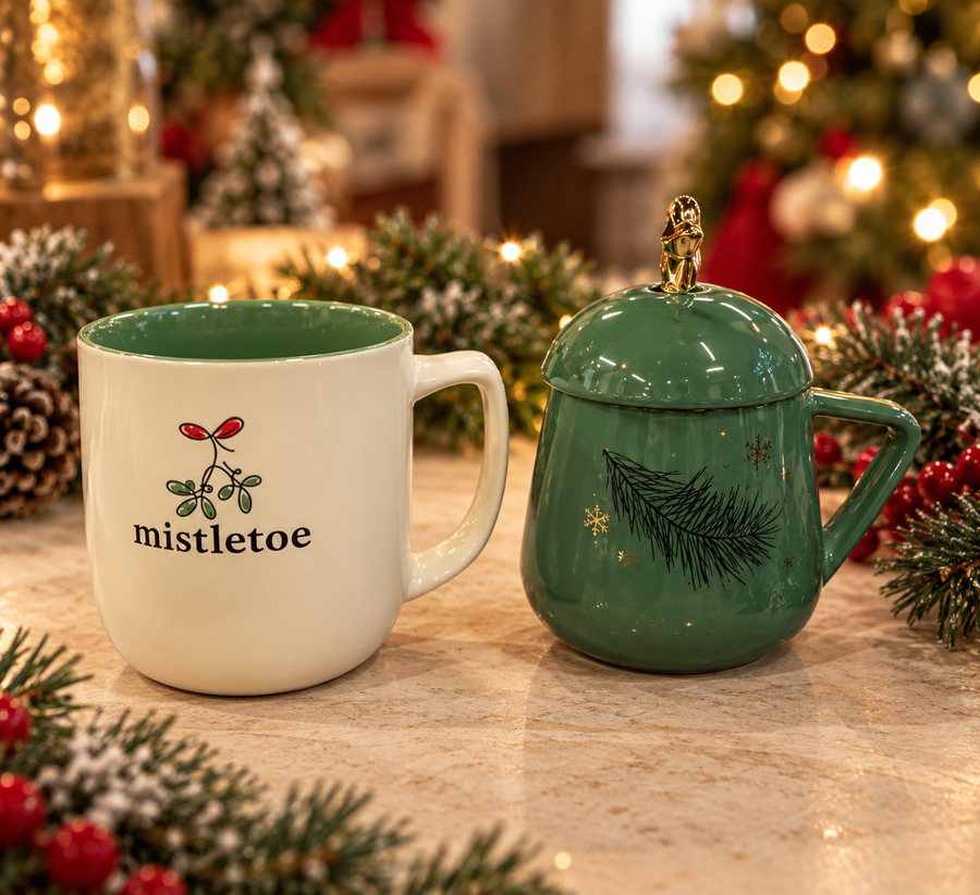 Christmas mug Green or sugar mug               6.5 JD Each