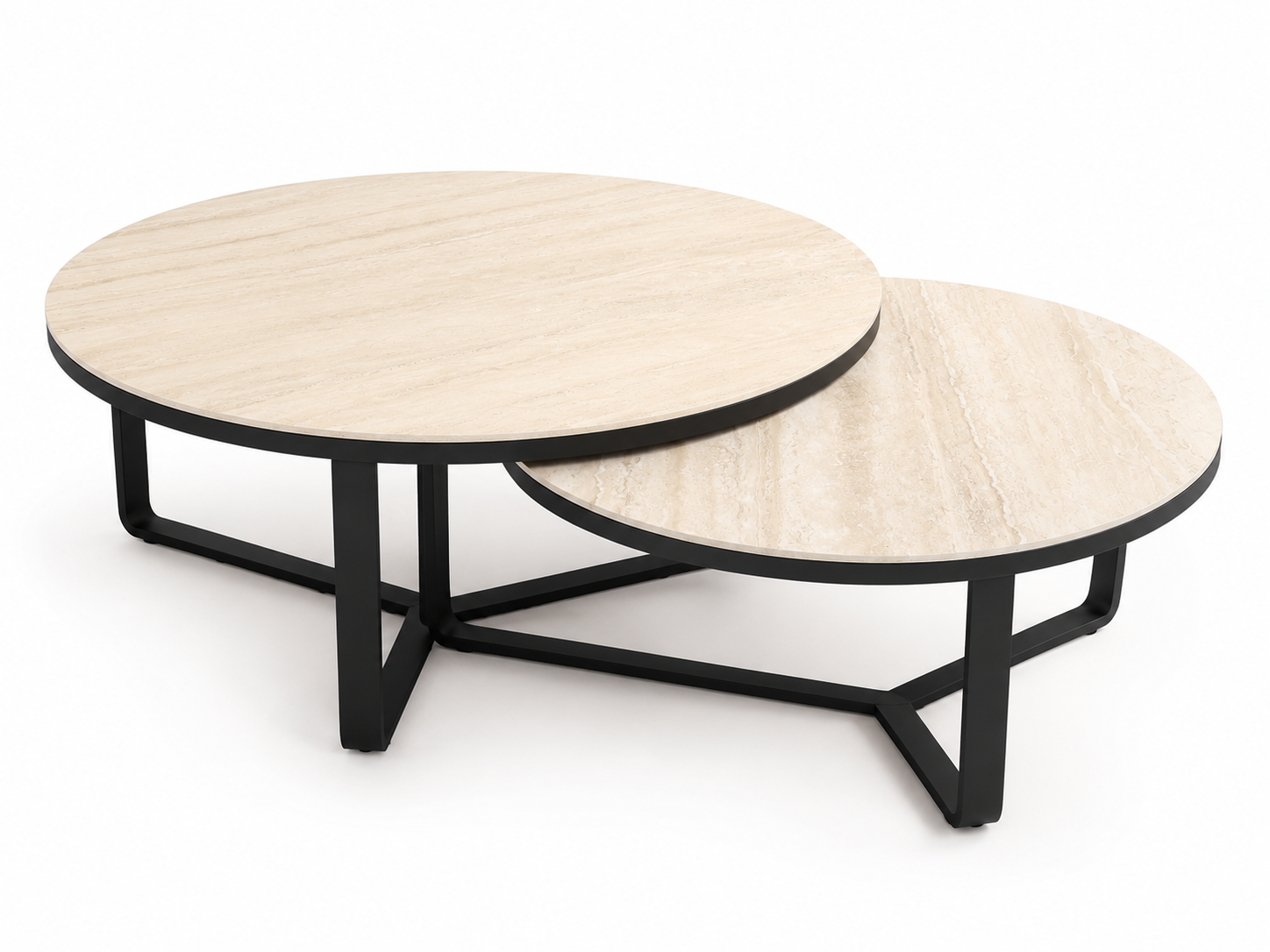 Caramel travertine porcelain coffee table