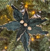 Dark Green Flower with Gold Accents