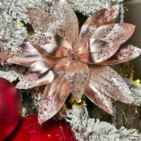Flower Poinsettia stem Peach / Gold