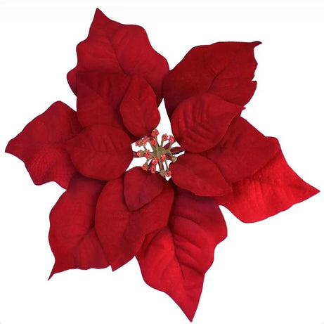 red poinsetia w/clip