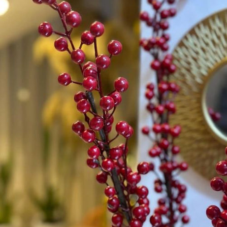 Medium Red Cherry Decorative Branch