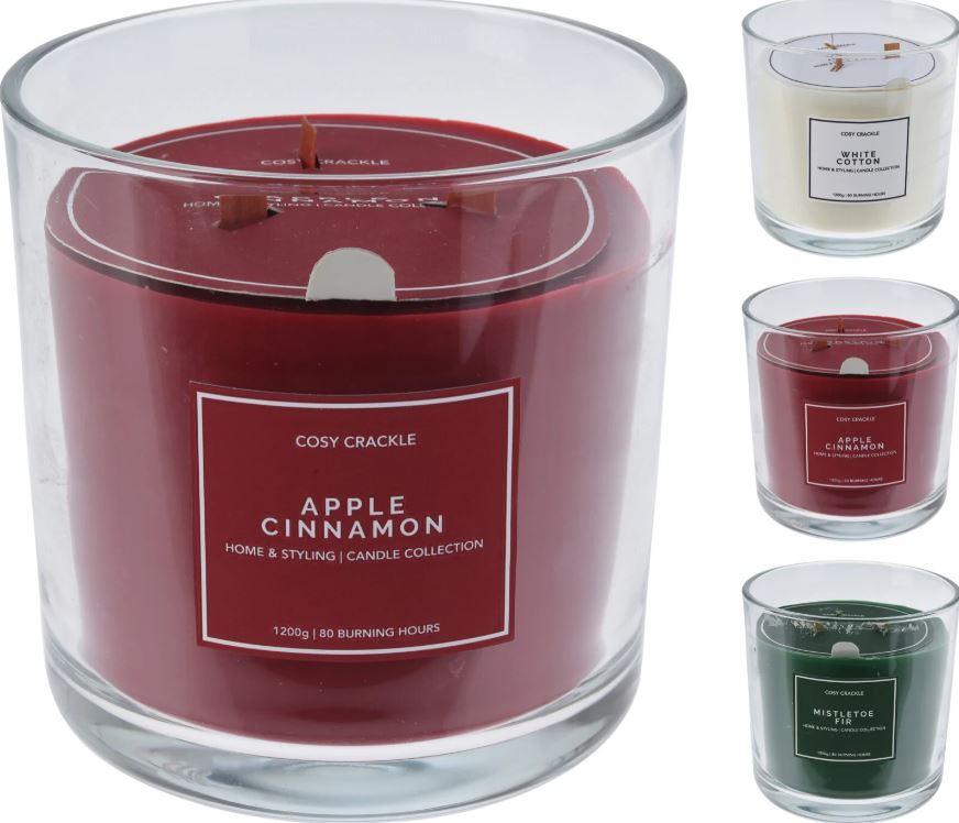 Scented Candle Wooden Wick assorted