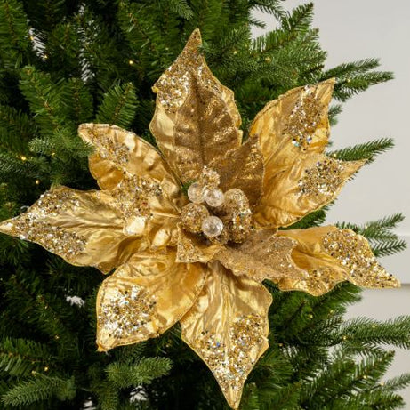 Flower Poinsettia stem Gold