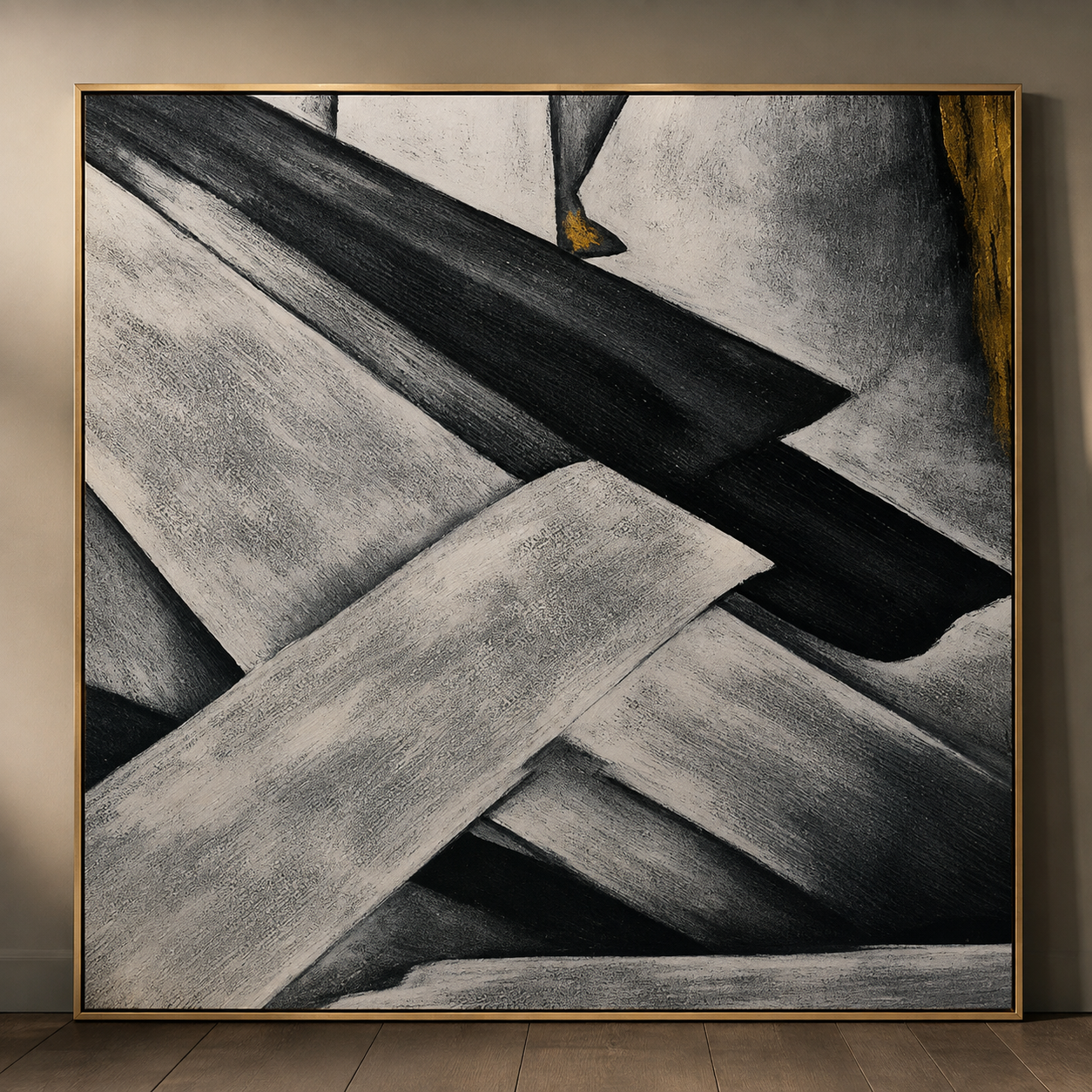 Black & white painting 80x80 cm
