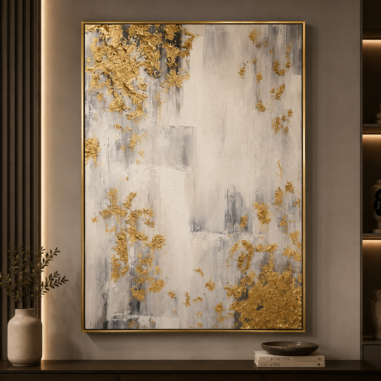 Gold spots painting 140x70 cm