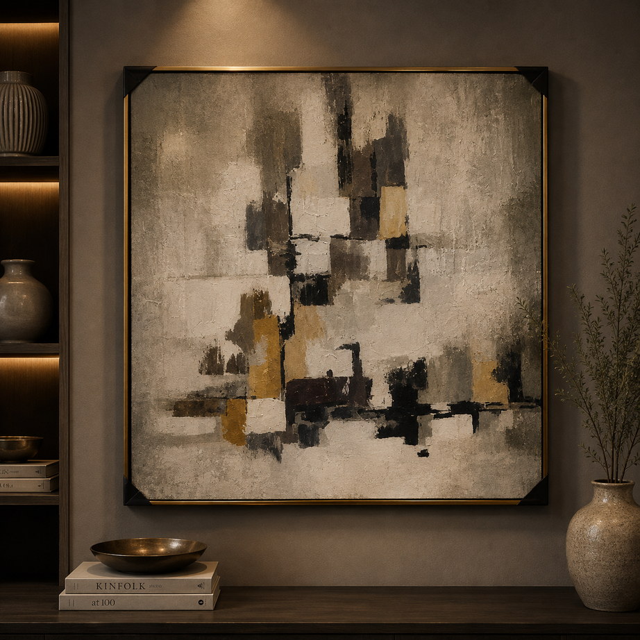 Boxes Abstract painting 120x120 cm