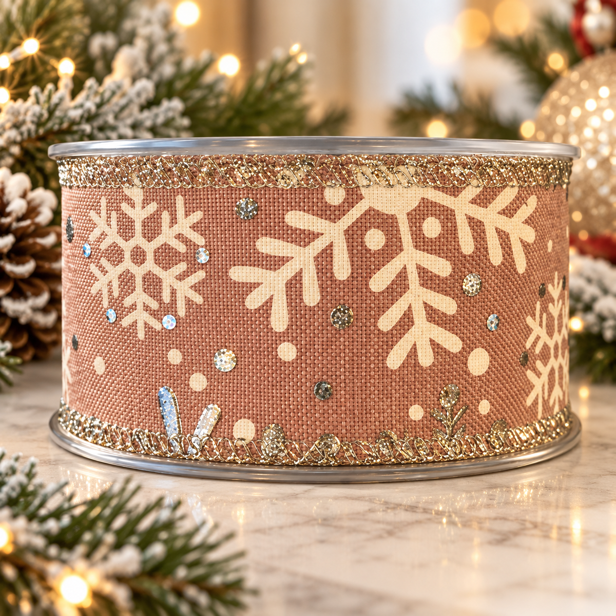 Ribbon metallic flakes (pink)