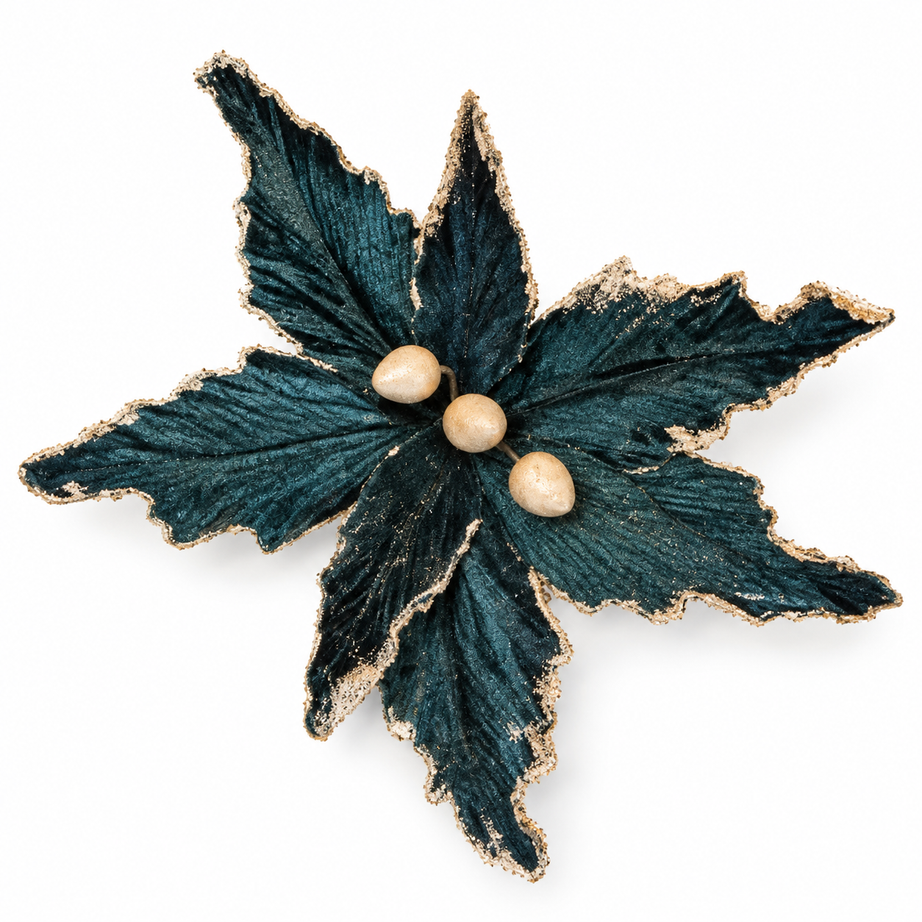 Dark Green Flower with Gold Accents
