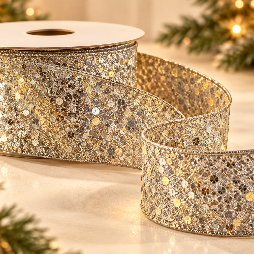 Silver net ribbon