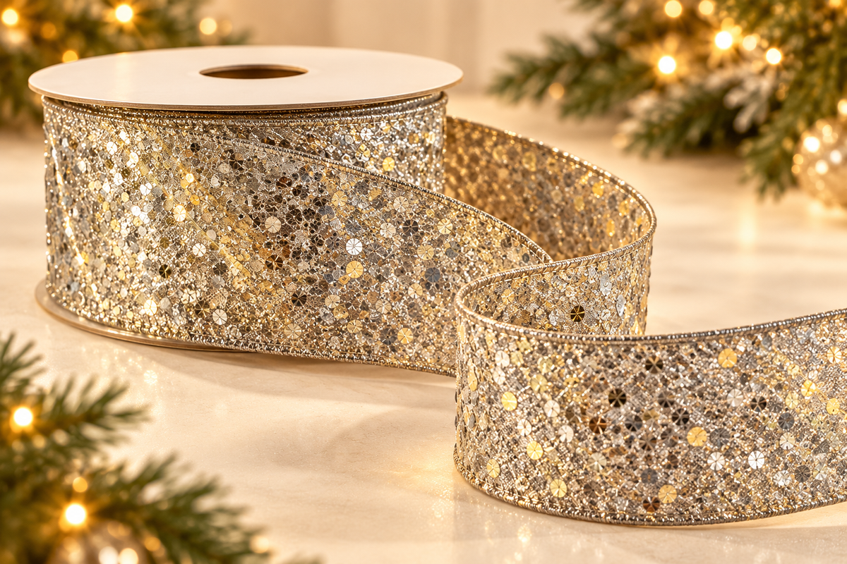 Silver net ribbon