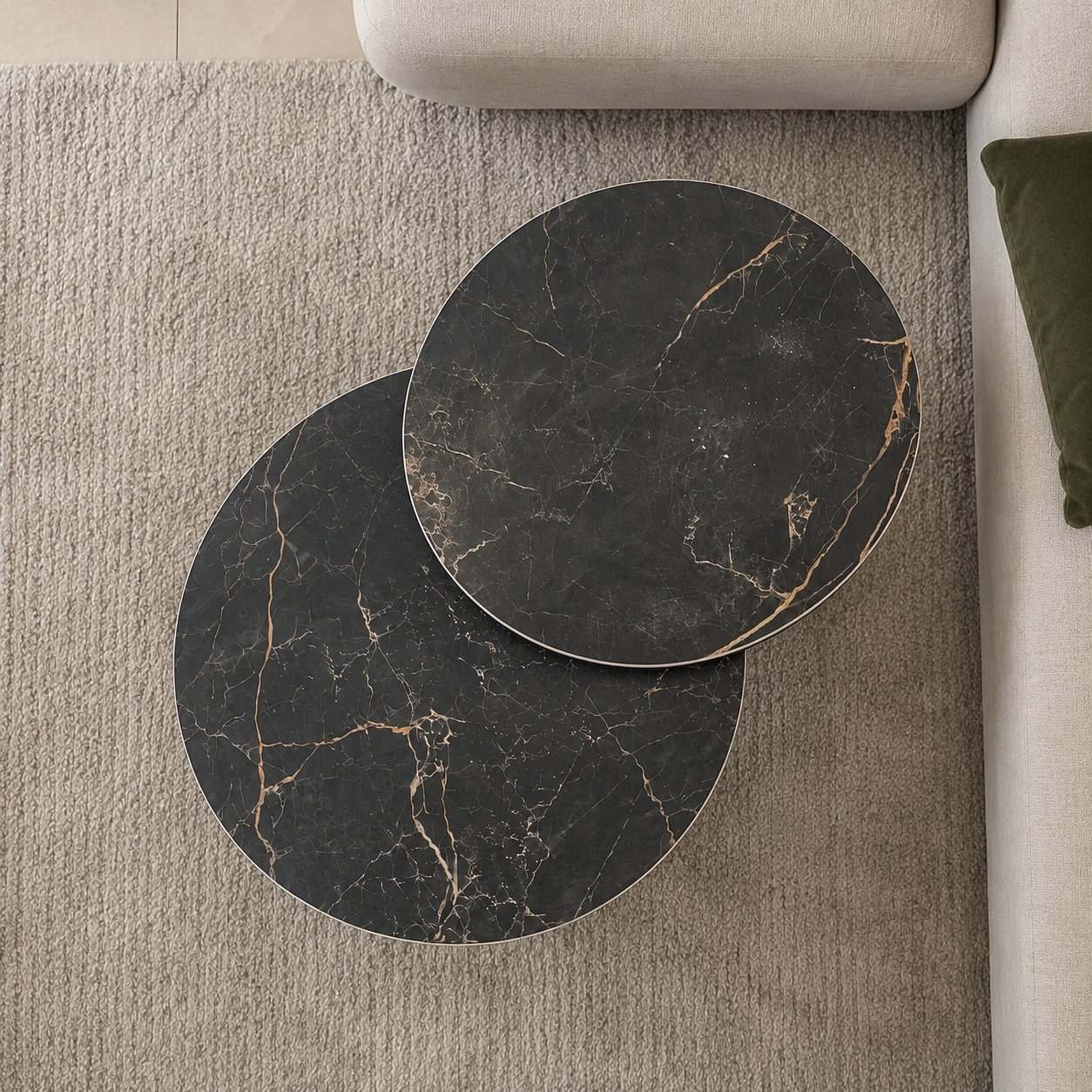 Black and gold porcelain coffee table