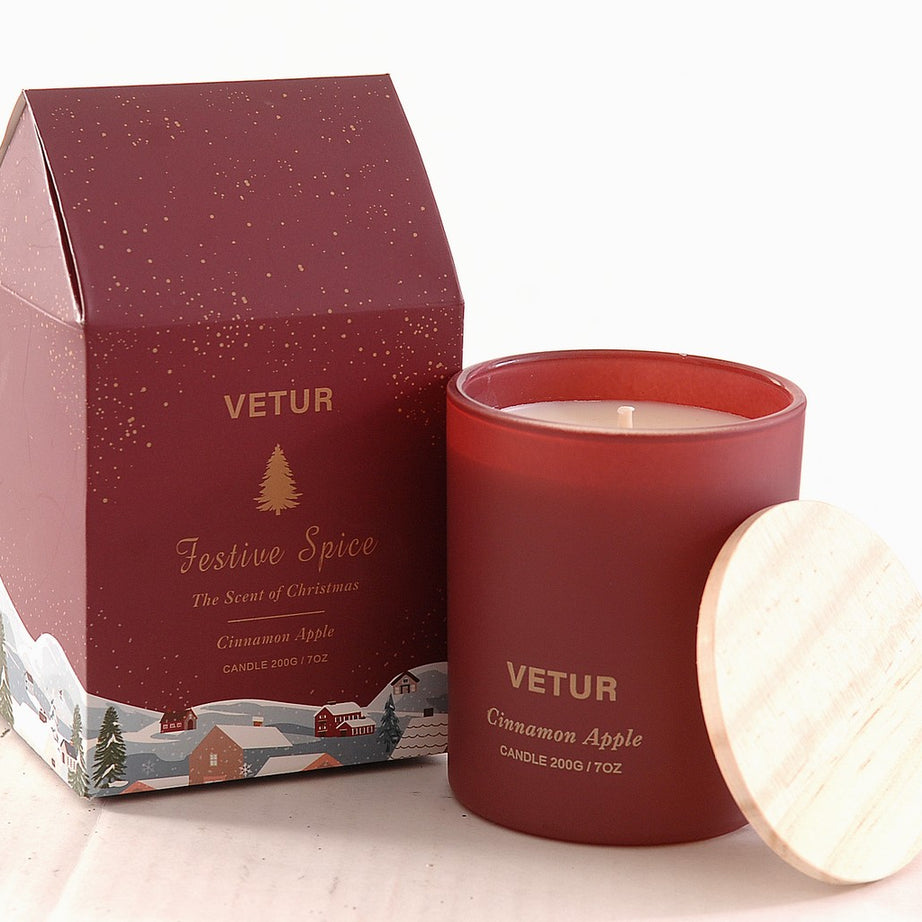 Cinnamon & Apple Soy Candle with Gift Box – 200g