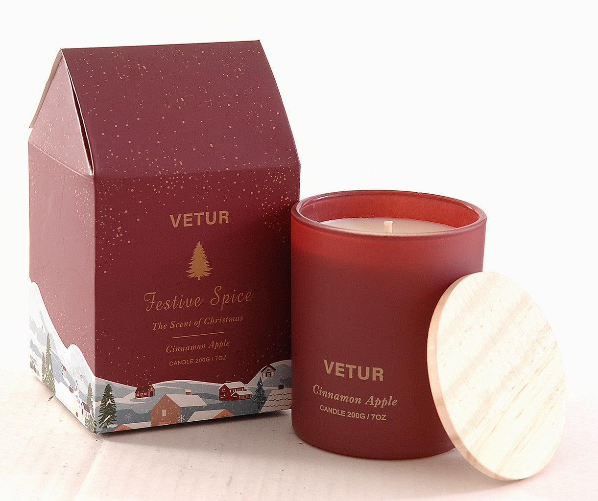 Cinnamon & Apple Soy Candle with Gift Box – 200g