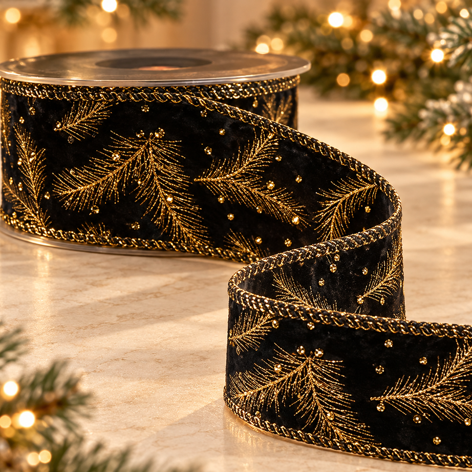 Ribbon snow branches (navy)