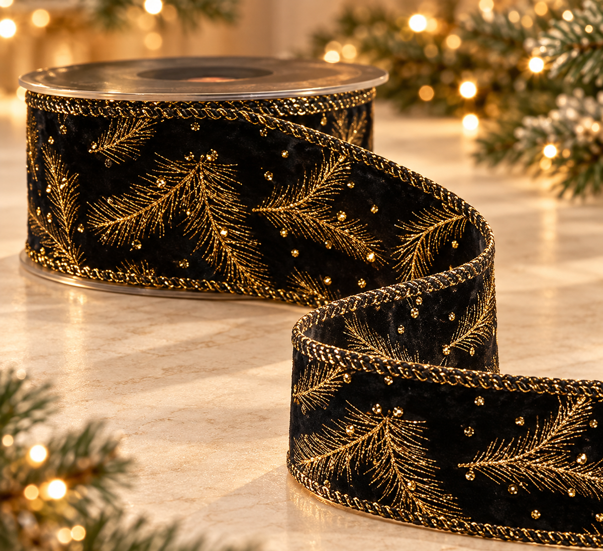 Ribbon snow branches (navy)