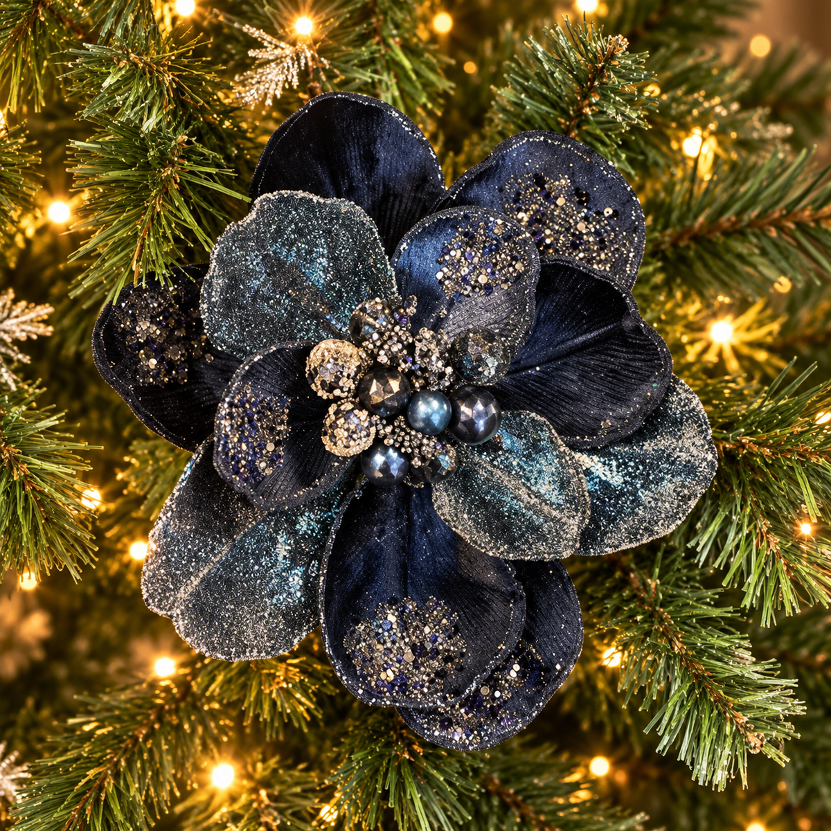Flower magnolia stem midnight blue