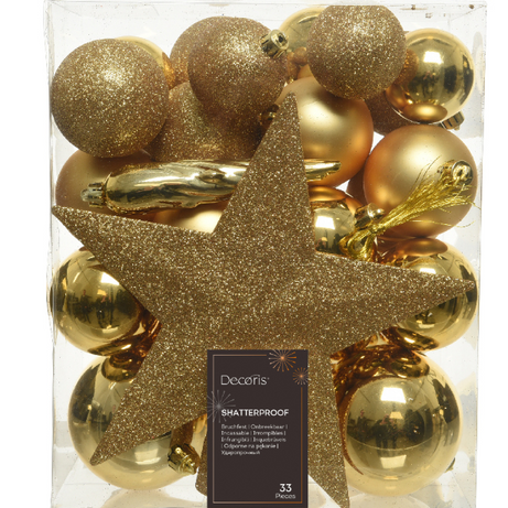 Bubble shatterproof gold 8 cm (mix with star)