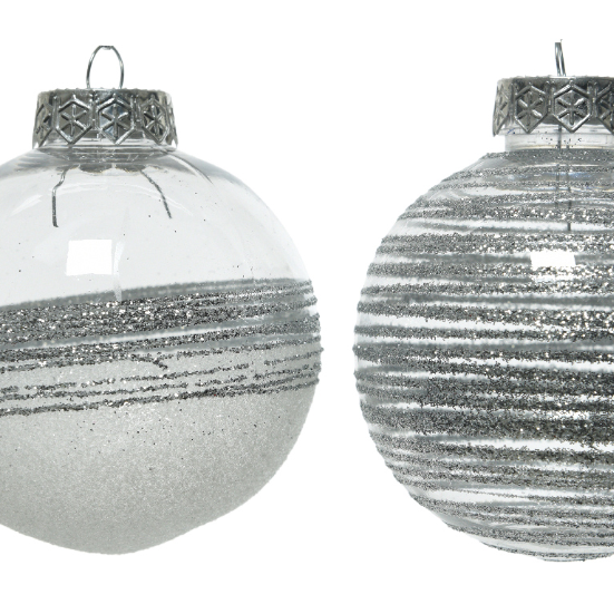 Bauble shatterproof transparant glitter 2