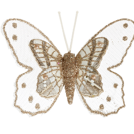 Butterfly organza glitter on clip