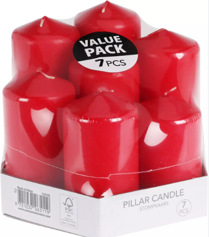 Candle Pillar Set Red