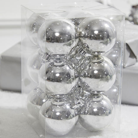 8cm/6pcs Ball silver pack