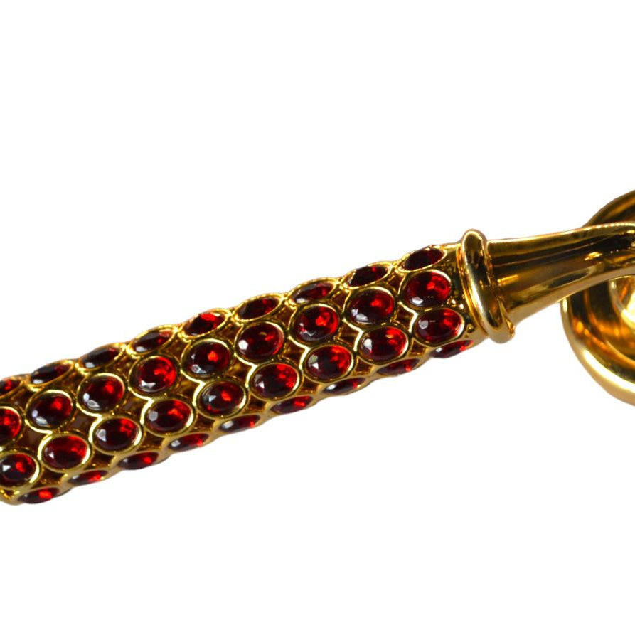 Burgundy crystal handle