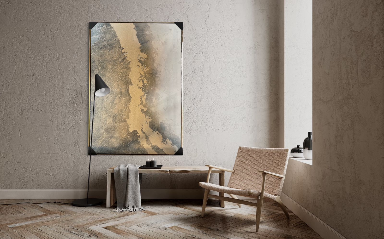 Blue swirl painting 70x100