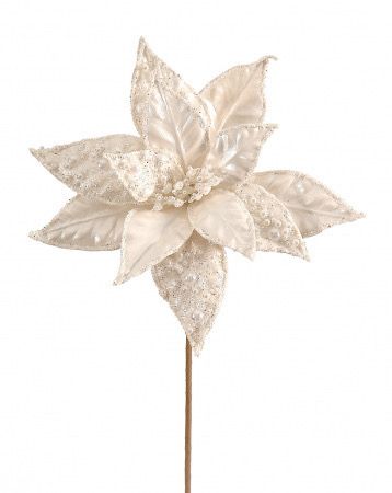 white beaded Christmas flower