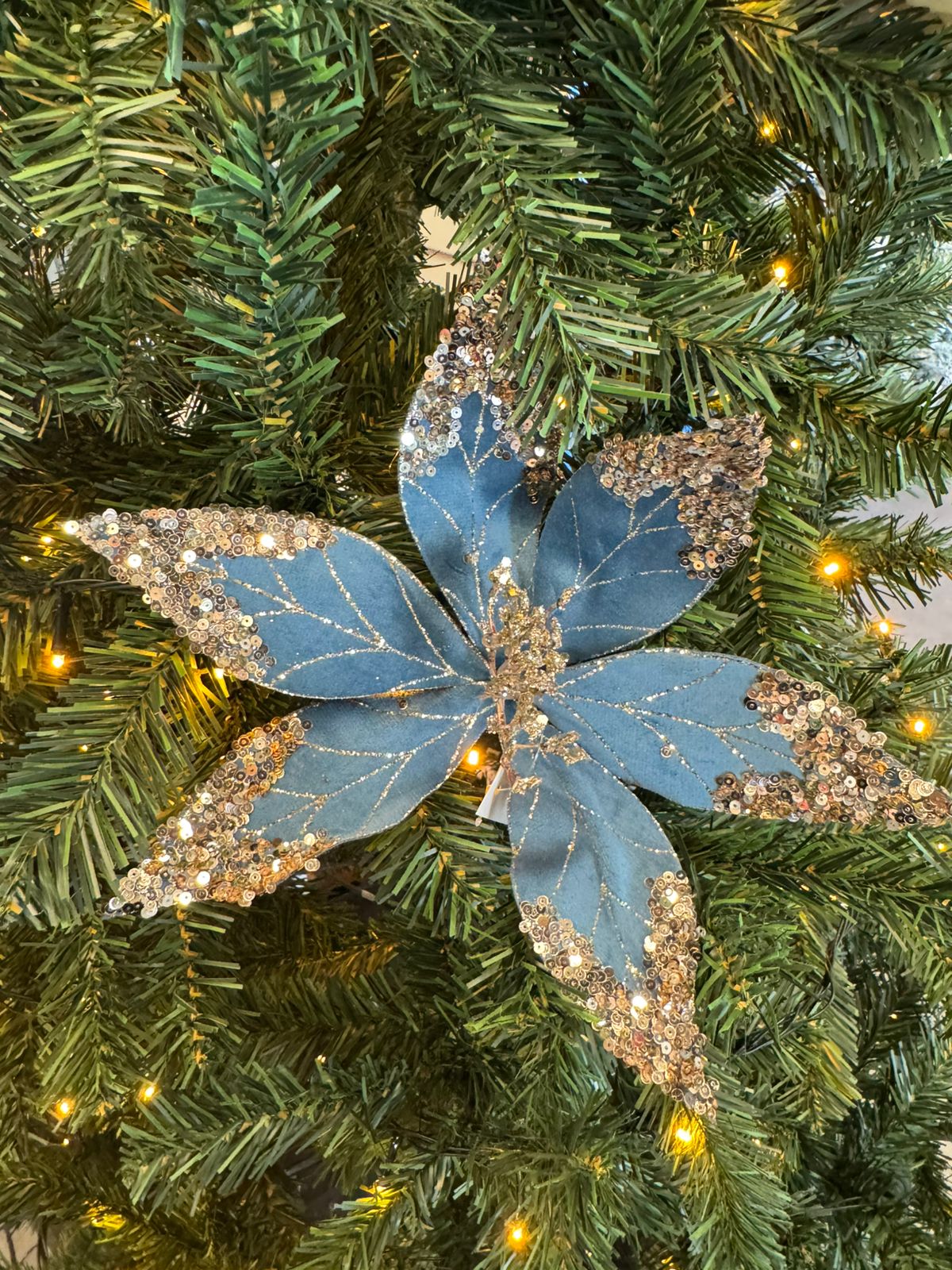 Blue Flower with Gold Accents