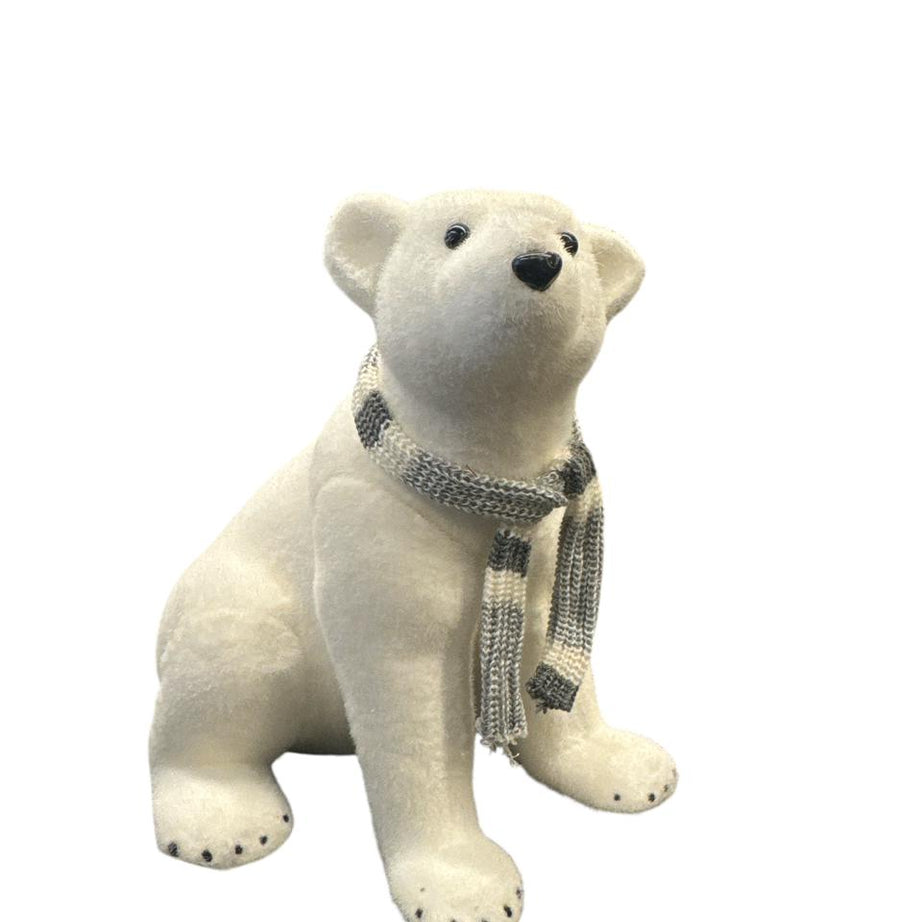 Polar Bear with Scarf Figurine – 30cm