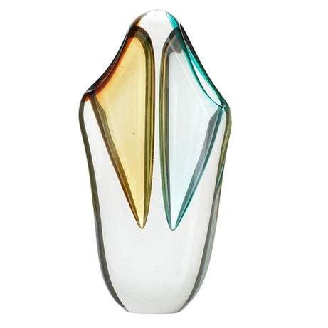 GLASS VASE AMBER/TEAL