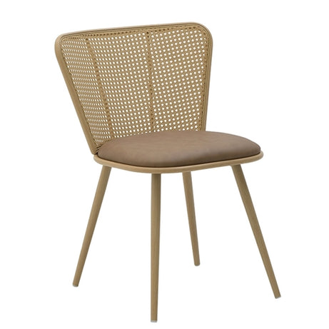 PU/RATTAN CHAIR BROWN