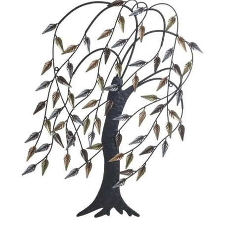 METAL WALL DECO TREE BLACK/GOLDEN