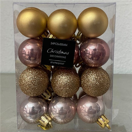 Christmas Decoration balls pink & gold