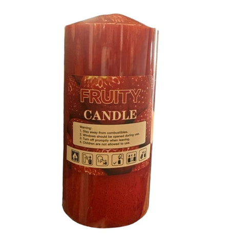 Christmas candle red/white color 15 cm