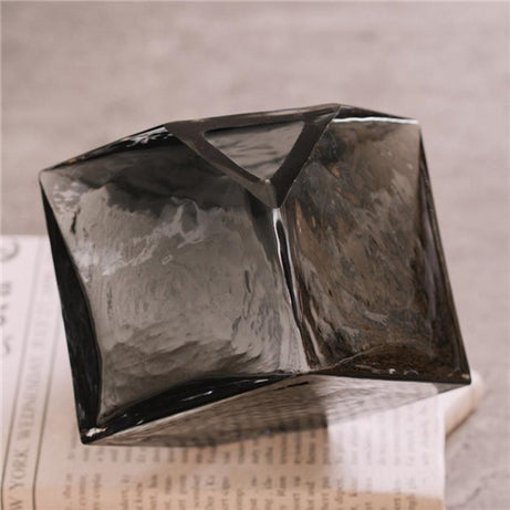 Sqaure black vase -large