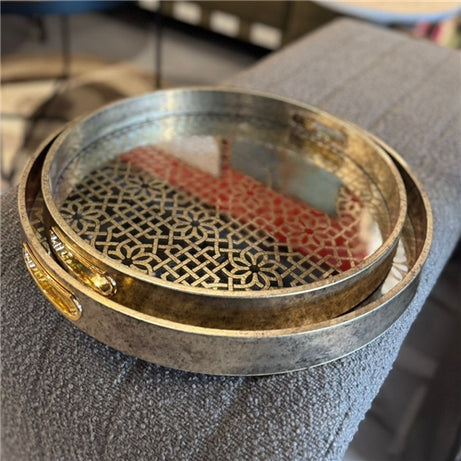 round tray set - mirror