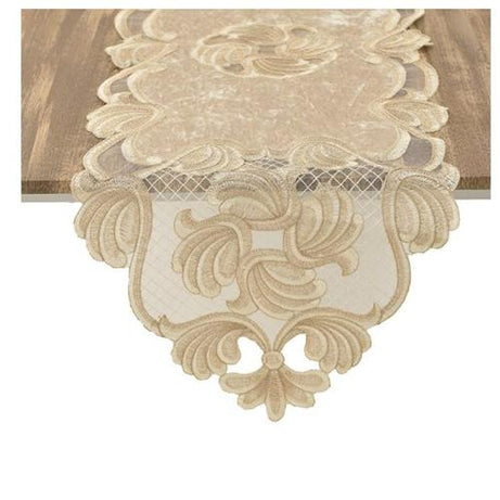 Fabric beige table runner