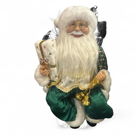 Santa claus green seated