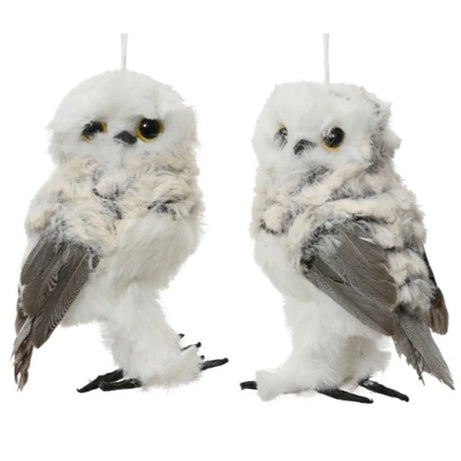 Owl artificial fur feathers 2ass