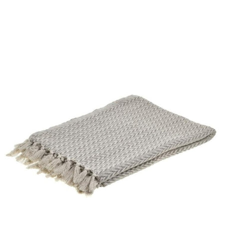 COTTON THROW BEIGE/GREY