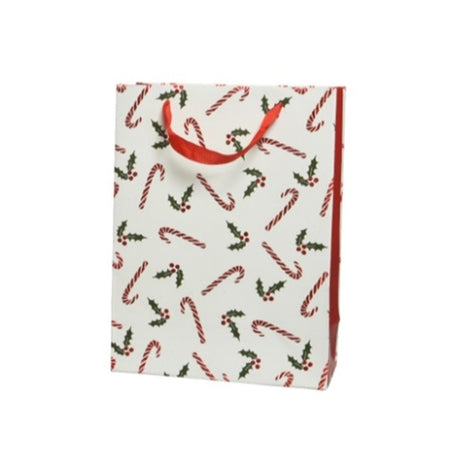 Giftbag paper rectangle glitter berry branch