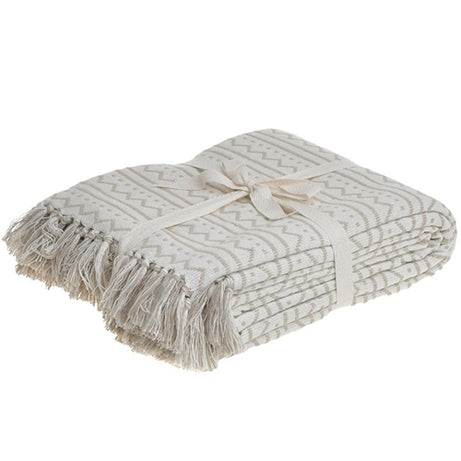 Cotton frill blanket ( Beige )