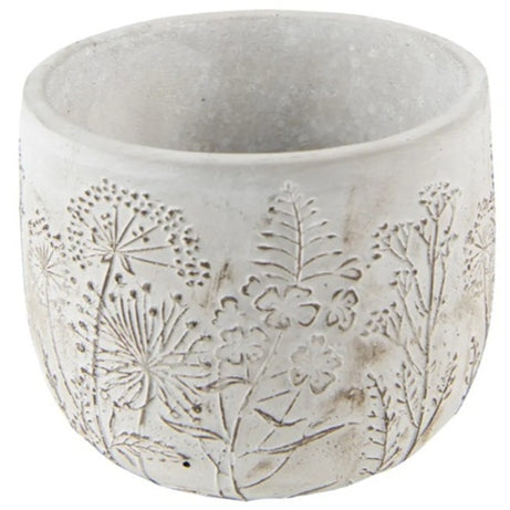 Grey engraved flowerpot 1