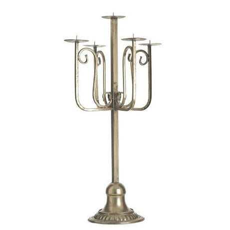 METAL 5 SEAT CANDLE HOLDER GOLDEN