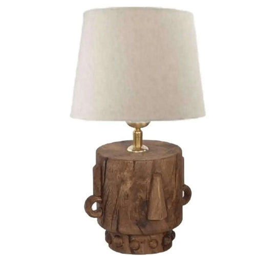 WOODEN TABLE LUMINAIRE BROWN/CREAM 4