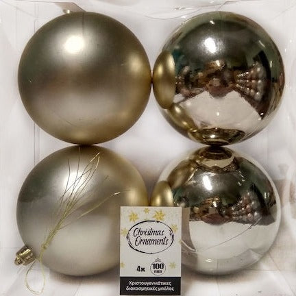 10cm/4pcs Ball silver pack